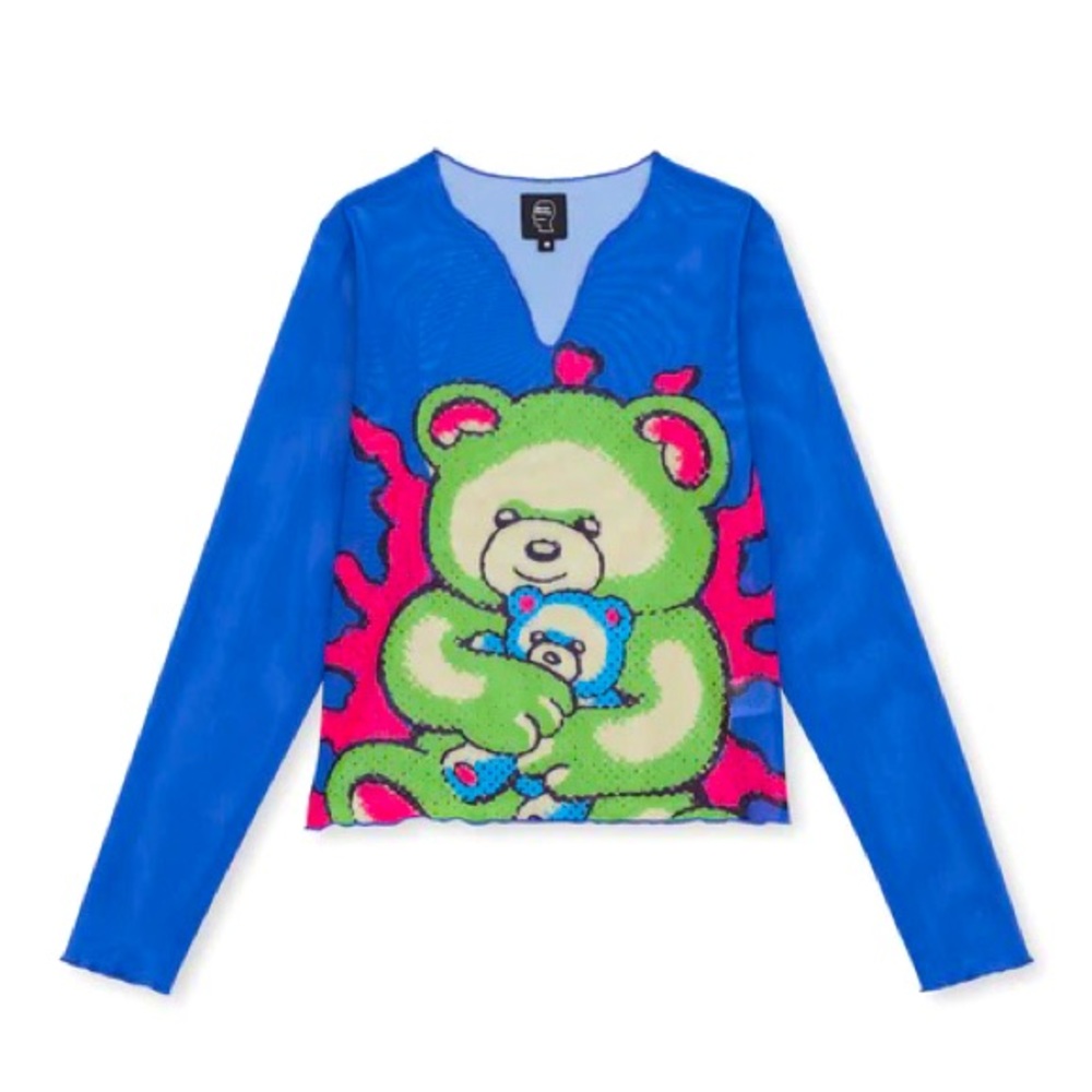 Brain Dead Teddy Hyper Mesh Long Sleeve Top